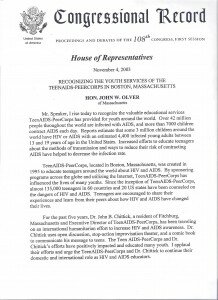 Congressional Recrod from House of Reps